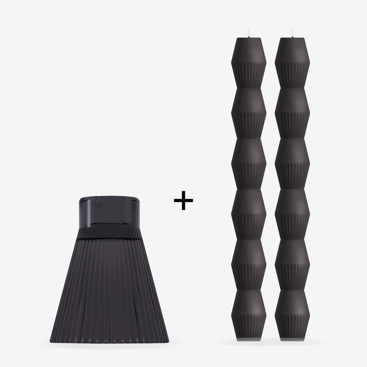 ZAI Charcoal Geometric Pillar Candle