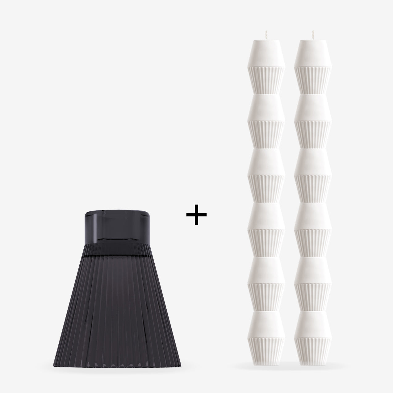ZAI Charcoal Geometric Pillar Candle