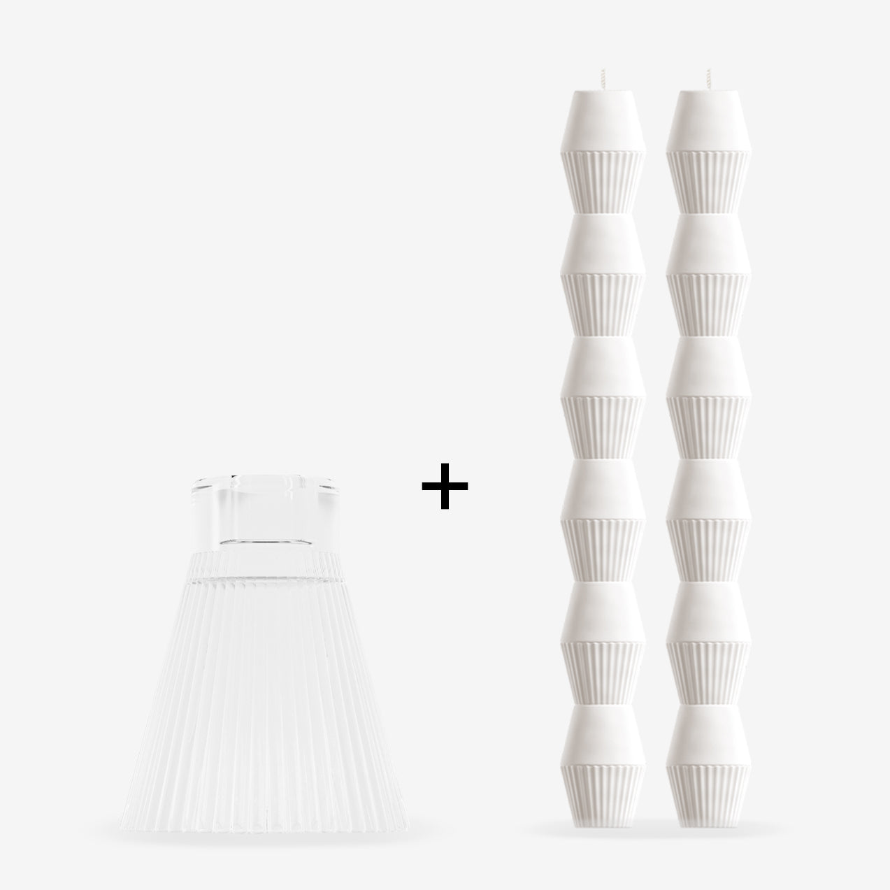 ZAI Clear Geometric Pillar Candle