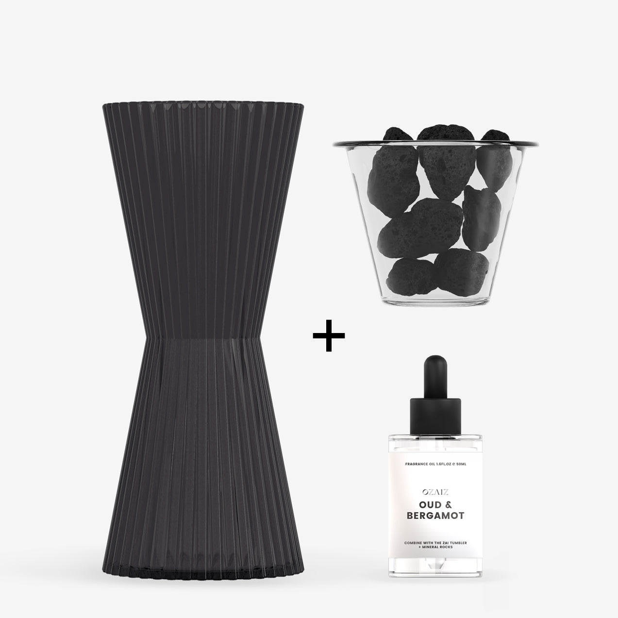 AIZ Mineral Lava Rock Diffuser - Charcoal