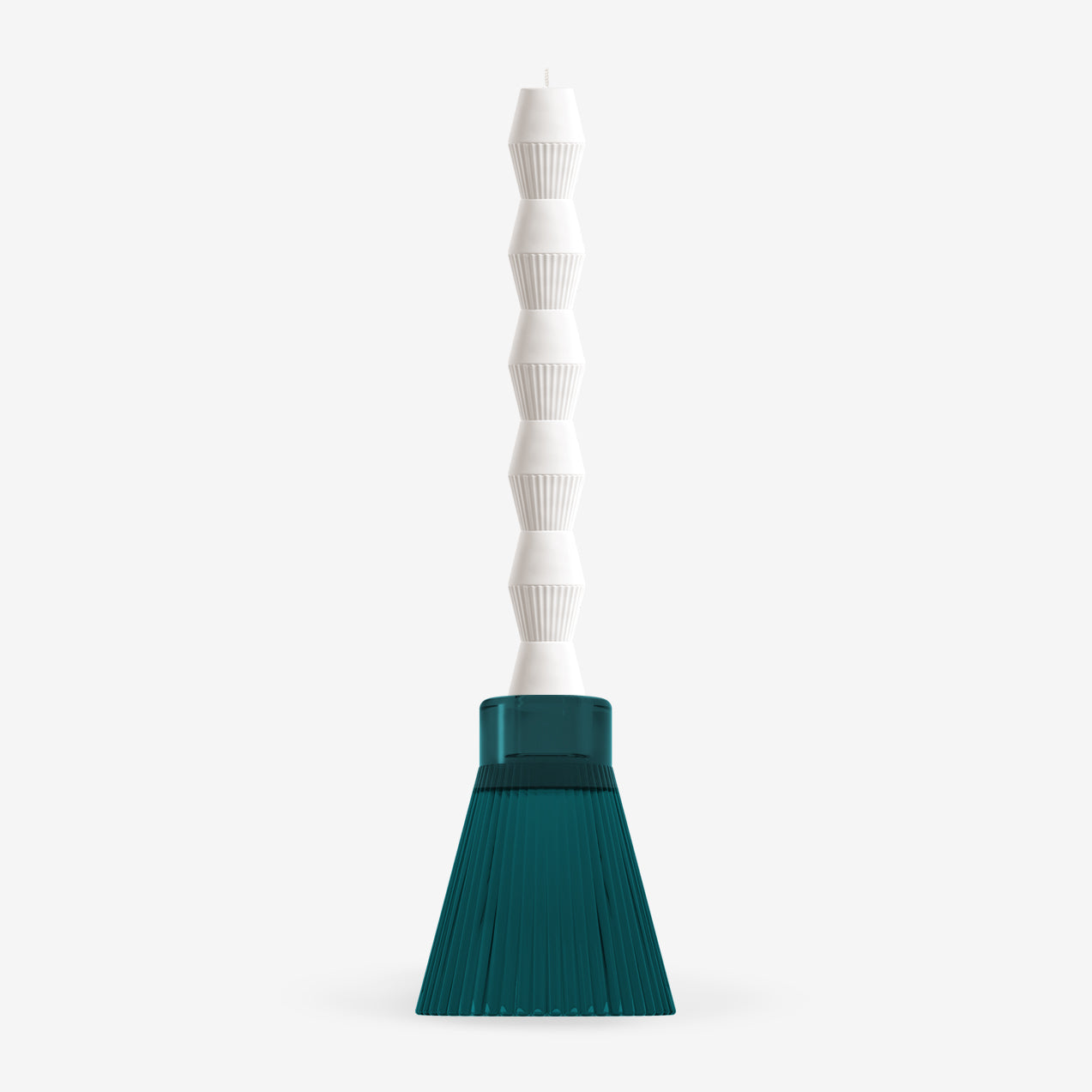 ZAI Teal Geometric Pillar Candle